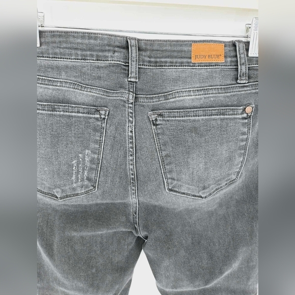 Judy Blue Skinny Fit Charcoal Destroyed Hem Jeans size 27 - Picture 8 of 12